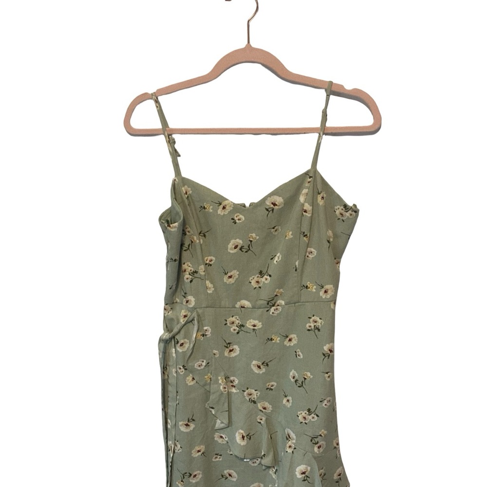 City Triangles Floral Green Spaghetti Strap Dress size Large - Picture 3 of 4